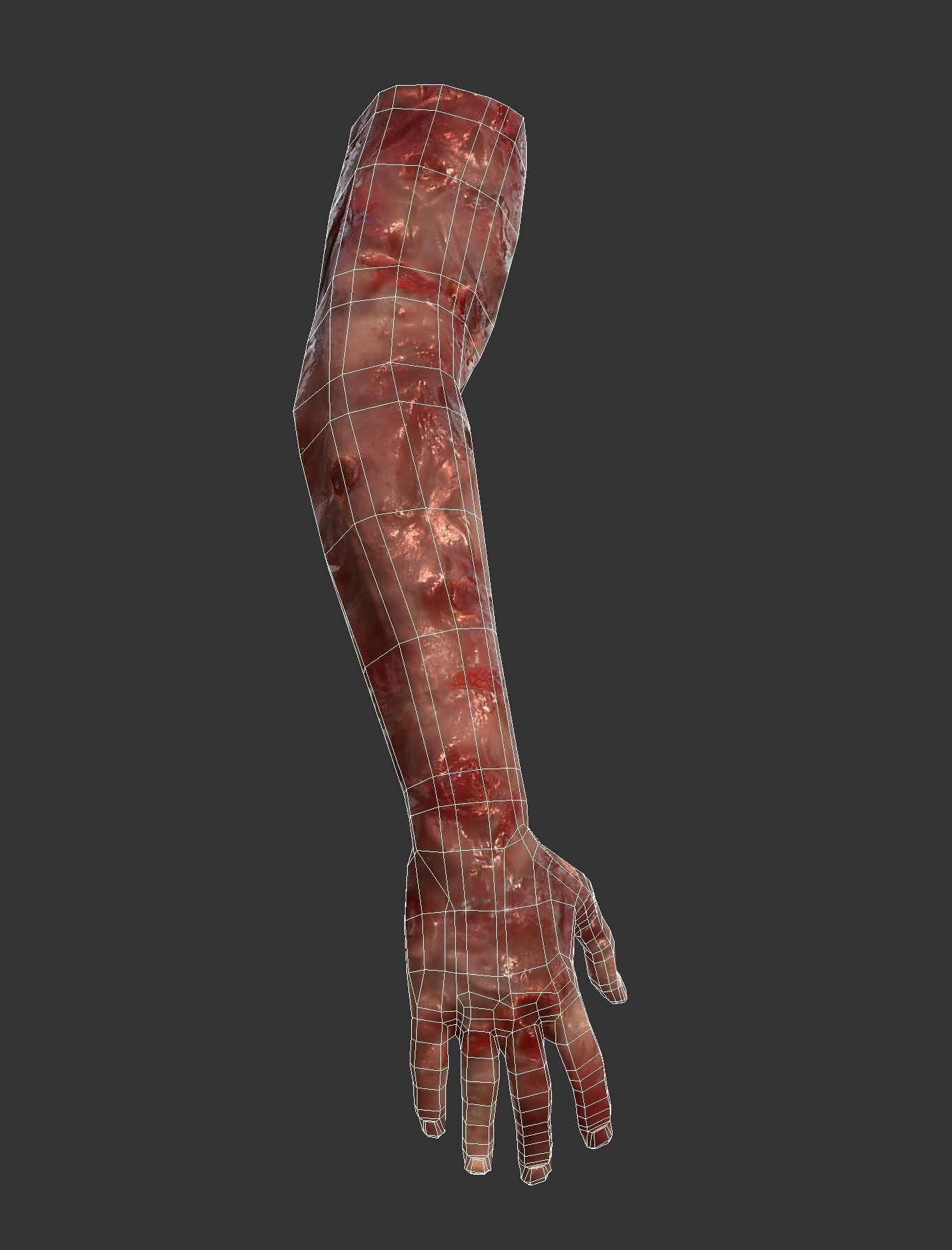 Arm Bloody Body Part Game Ready Low-poly 3D model_2