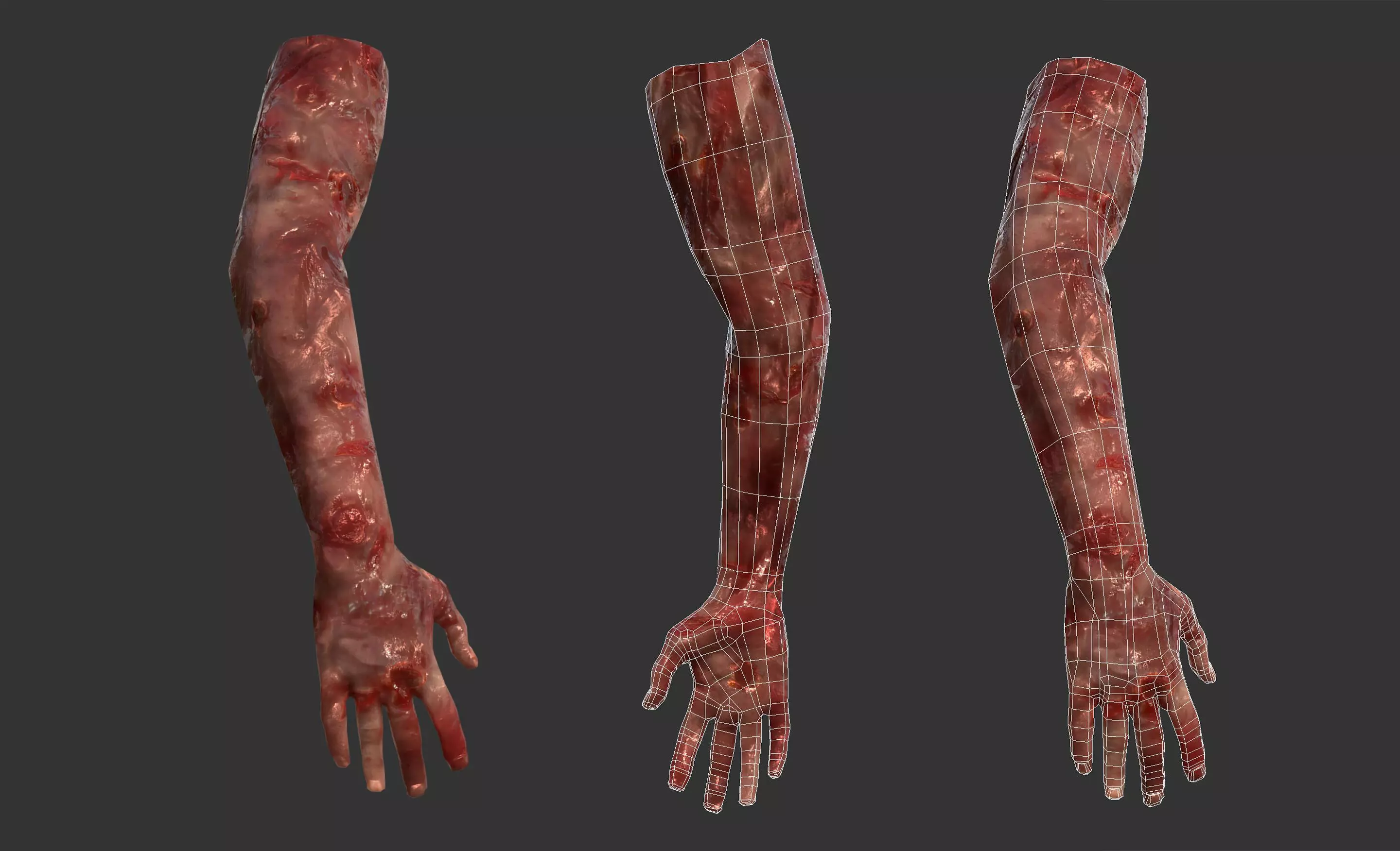 Arm Bloody Body Part Game Ready Low-poly 3D model_0