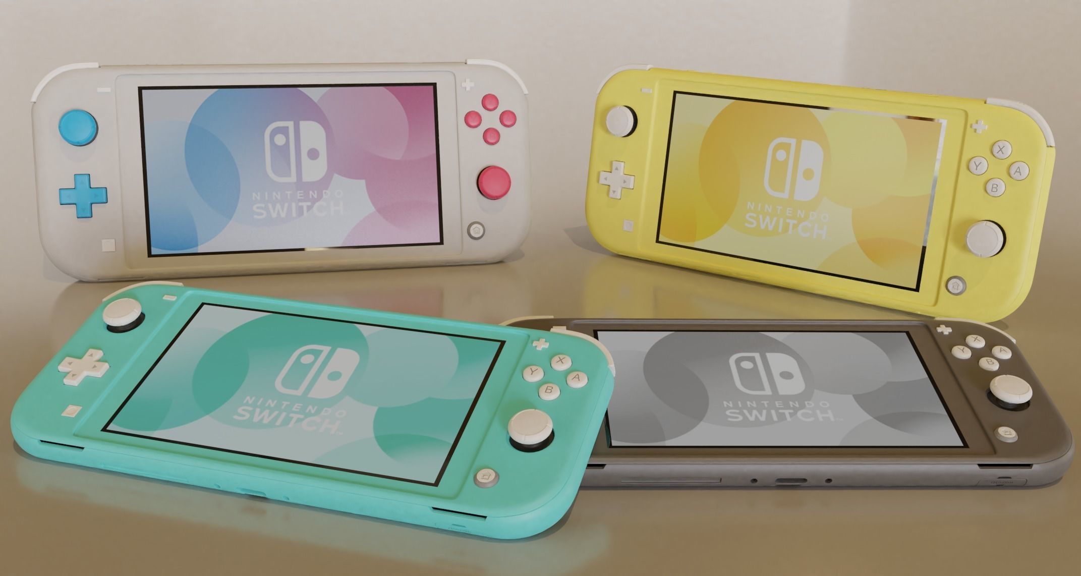 Nintendo switch lite 3D model_2