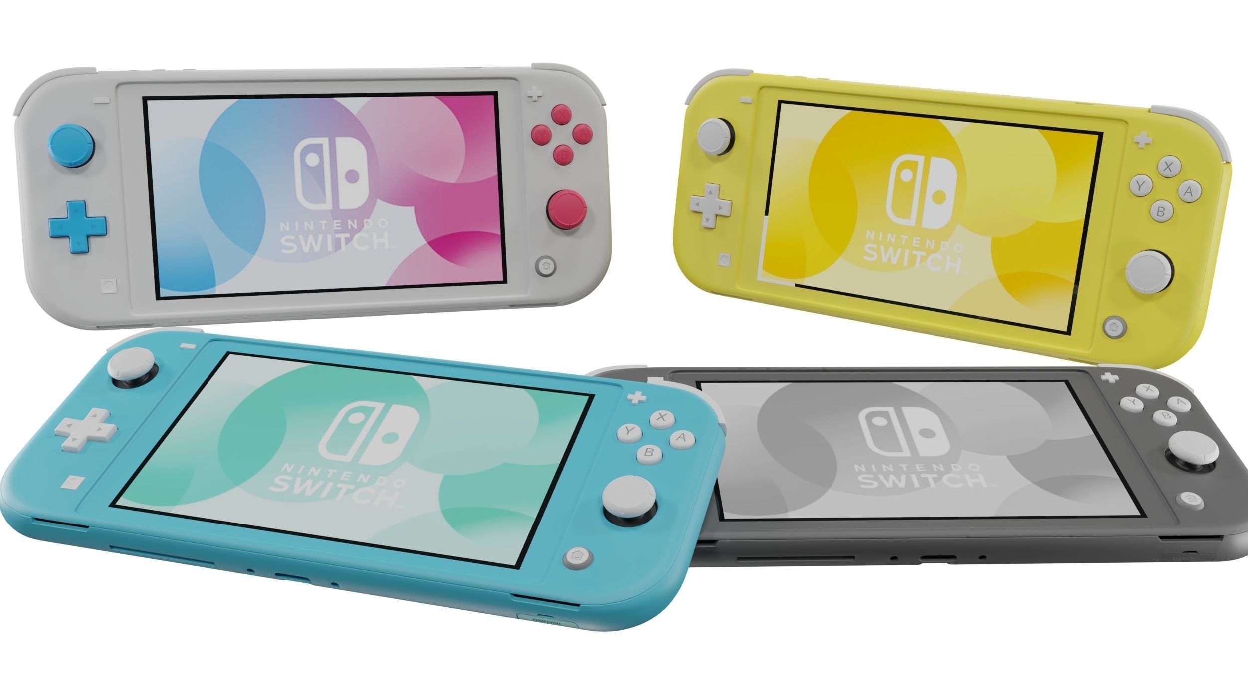 Nintendo switch lite 3D model_1