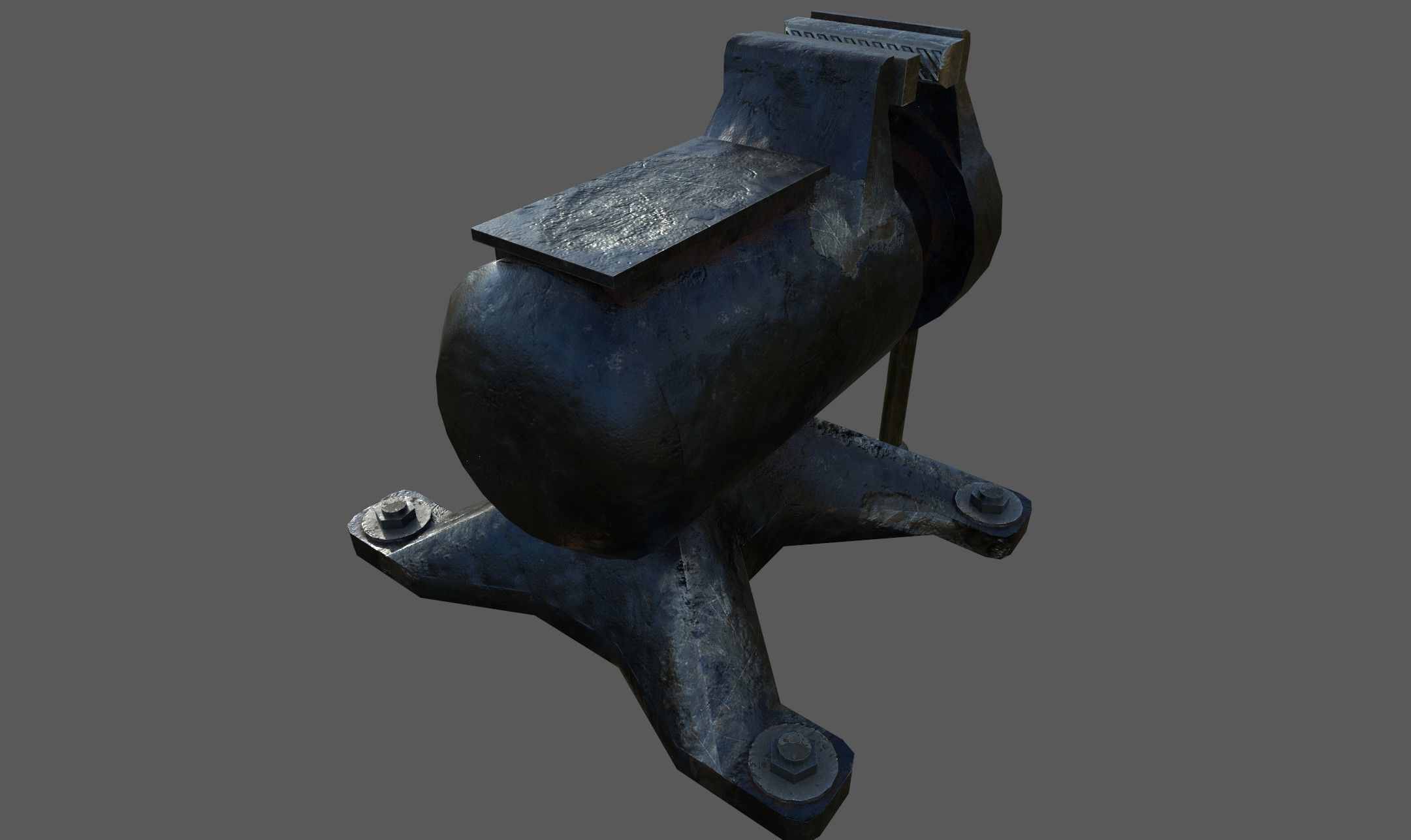 Bench Vise Low-poly 3D model_2