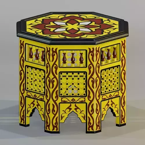 Moroccan octagonal side table 03