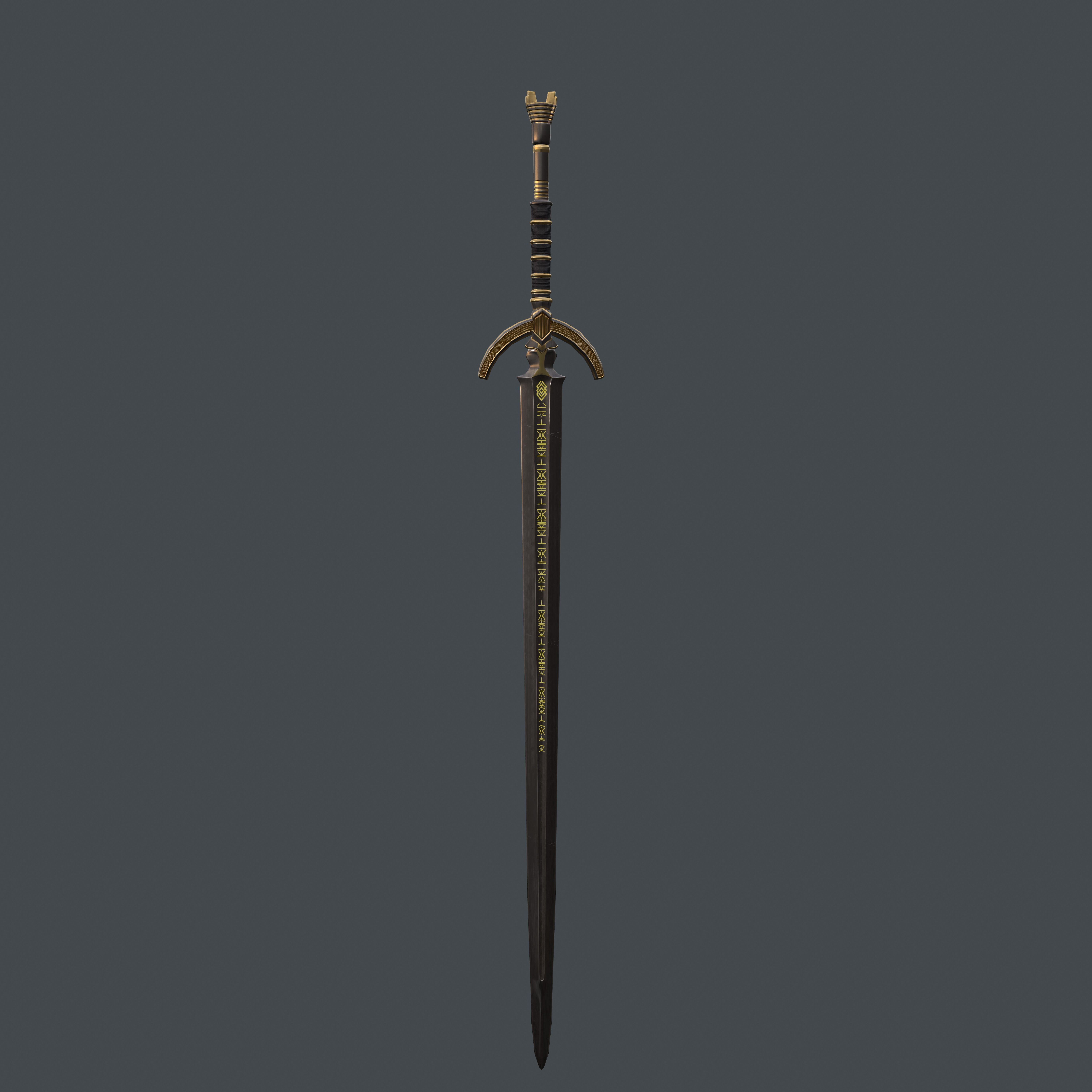 Sword Low-poly 3D model lord of rings Low-poly 3D model_5