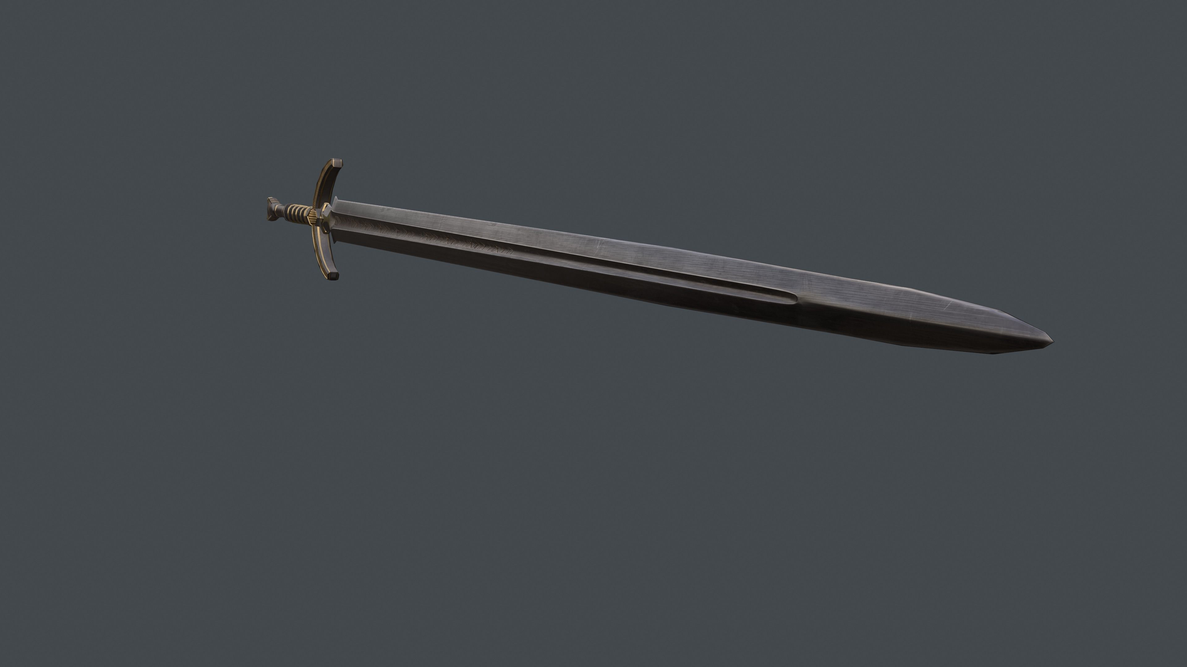 Sword Low-poly 3D model lord of rings Low-poly 3D model_2