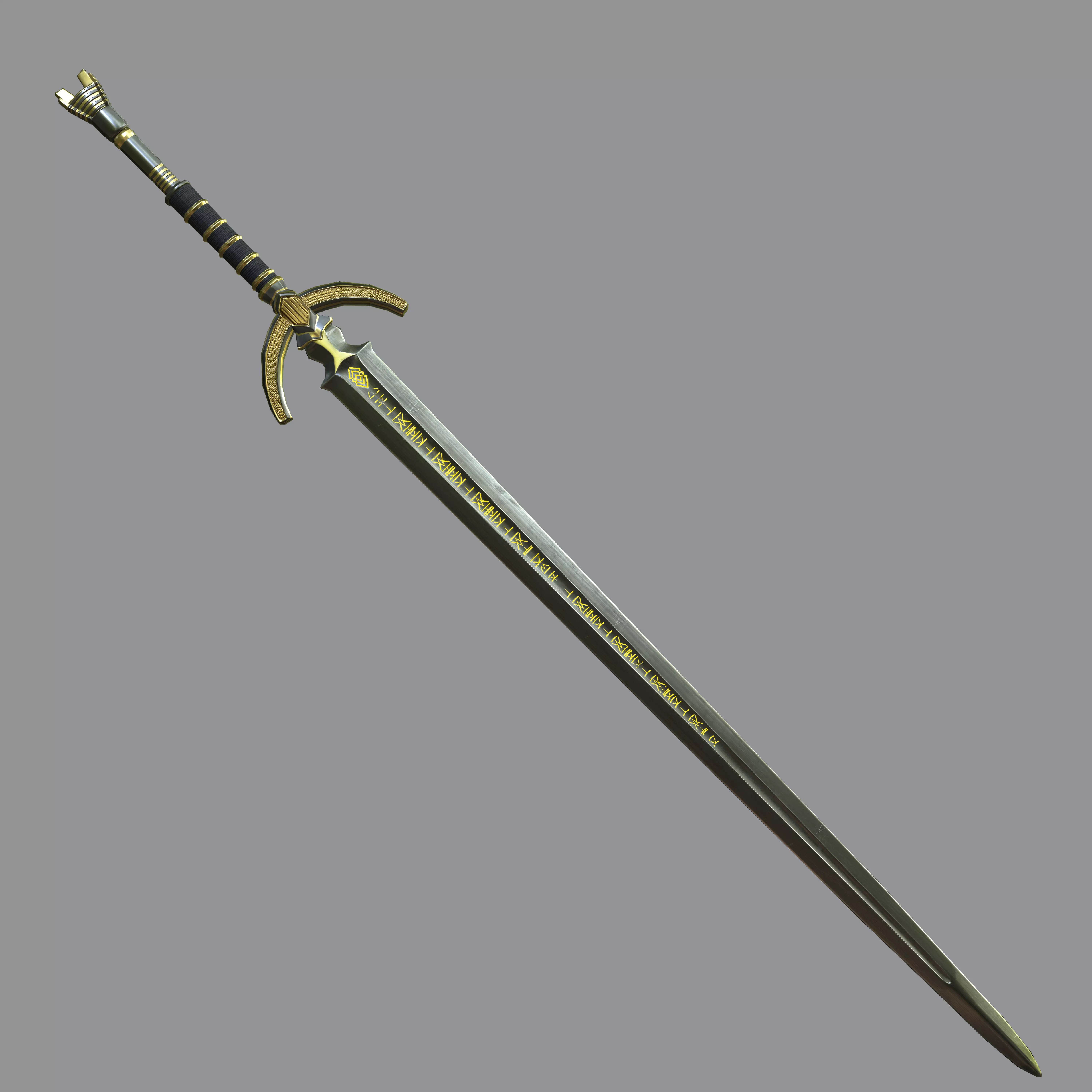 Sword Low-poly 3D model lord of rings Low-poly 3D model_0