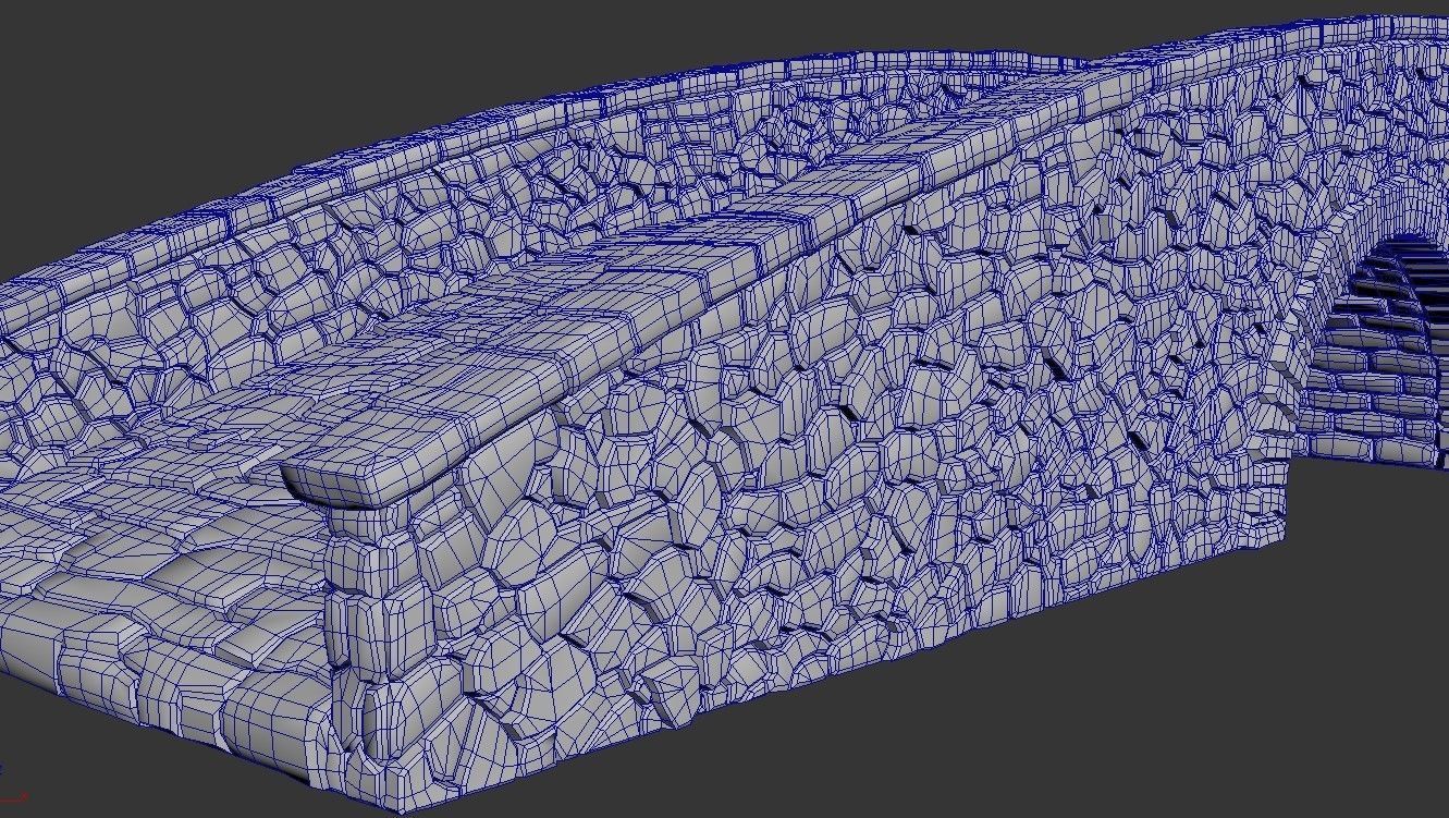 Old Stone Bridge Low-poly 3D model_4