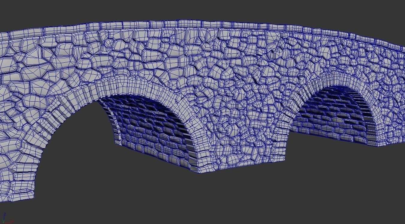 Old Stone Bridge Low-poly 3D model_5