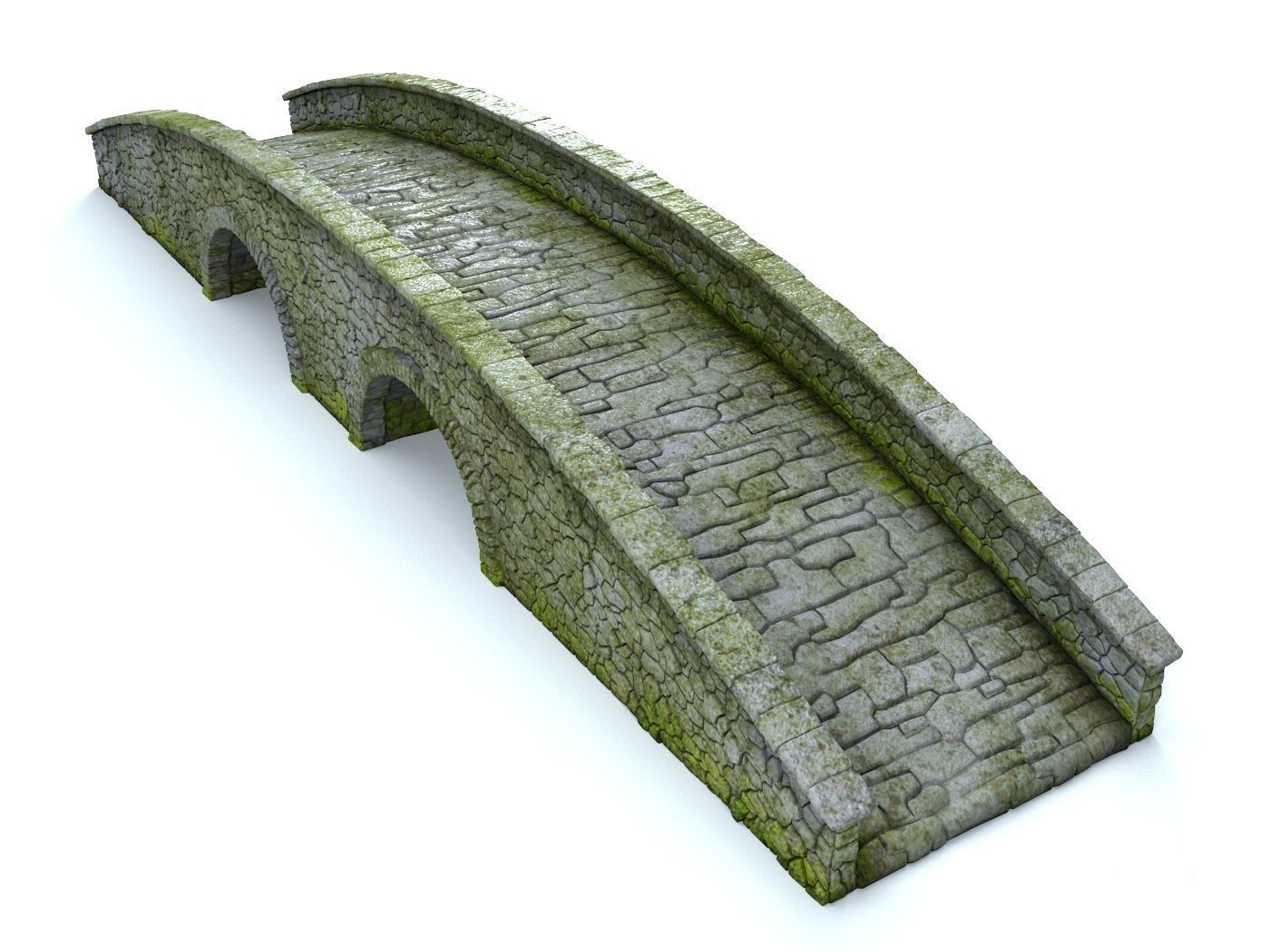 Old Stone Bridge Low-poly 3D model_2