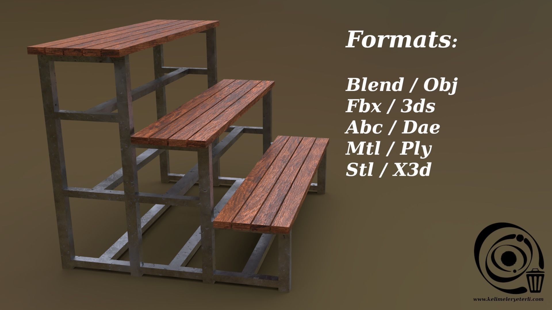 Tribune 08 R Low-poly 3D model_2