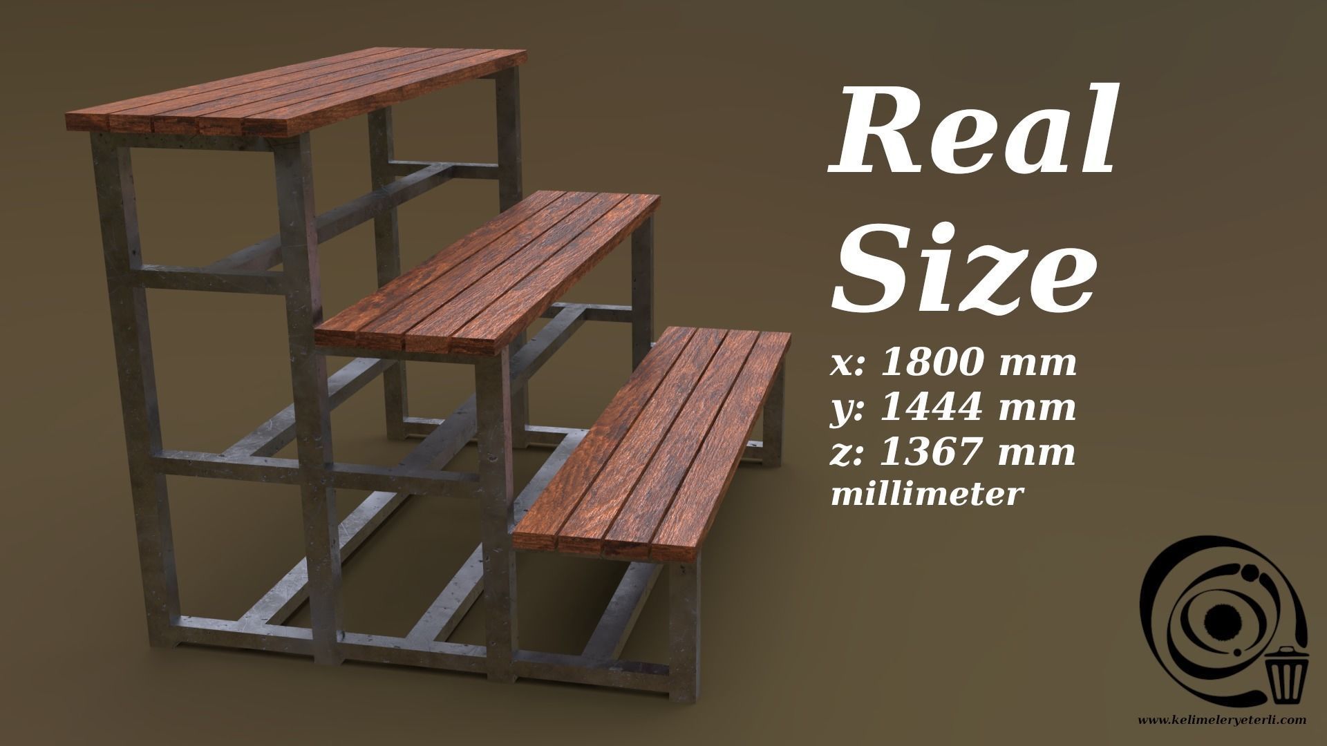 Tribune 08 R Low-poly 3D model_3