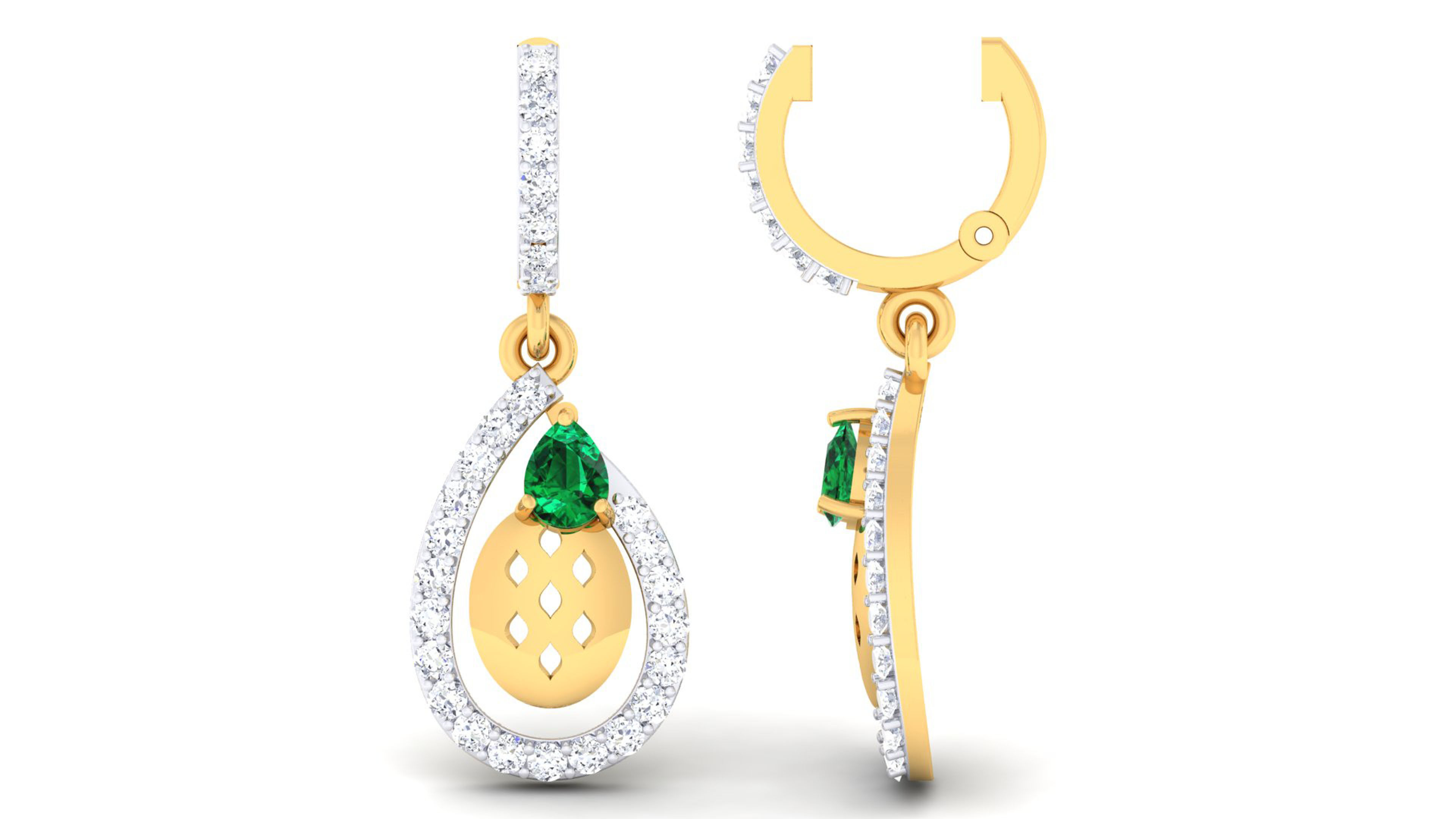 Women pendant-earrings set 3dm mgx render detail 3D print model 3D print model_4