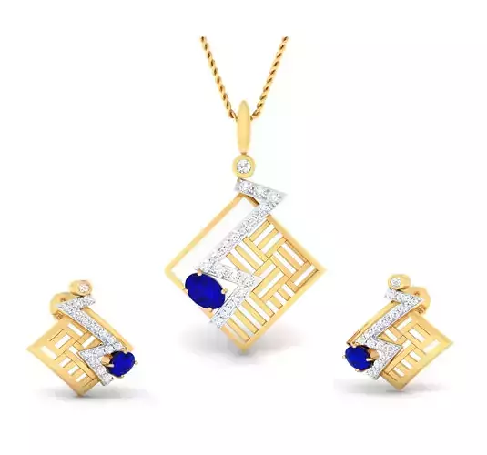 Women pendant-earrings set 3dm mgx render detail 3D print model 3D print model