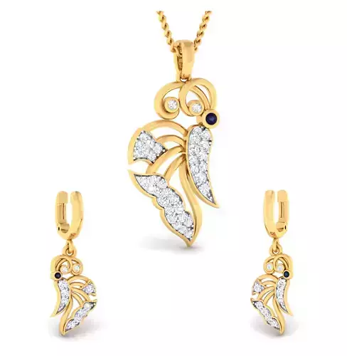 Women pendant-earrings set 3dm mgx render detail 3D print model 3D print model