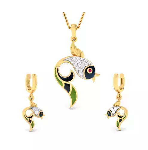 Women pendant-earrings set 3dm mgx render detail 3D print model 3D print model