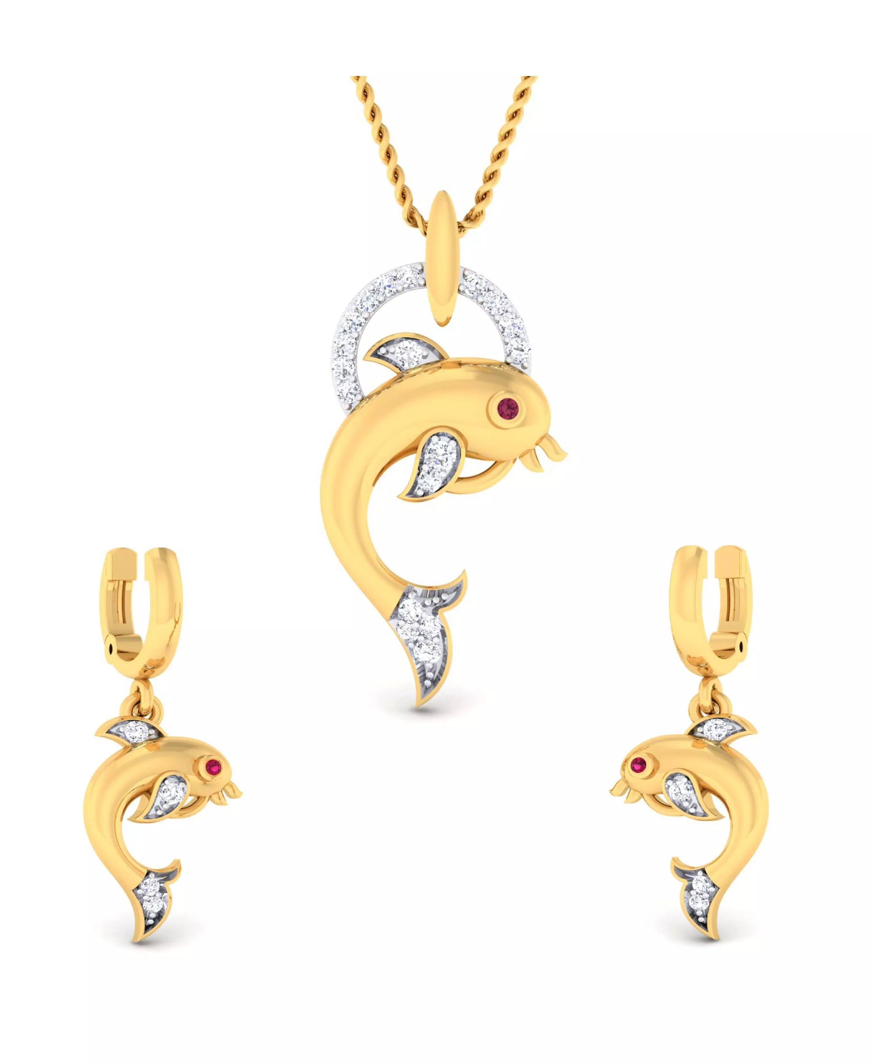 Women pendant-earrings set 3dm mgx render detail 3D print model 3D print model_0