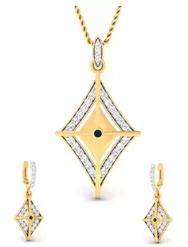 Women pendant-earrings set 3dm mgx render detail 3D print model 3D print model