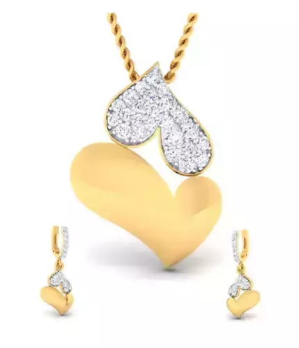 Women pendant-earrings set 3dm mgx render detail 3D print model