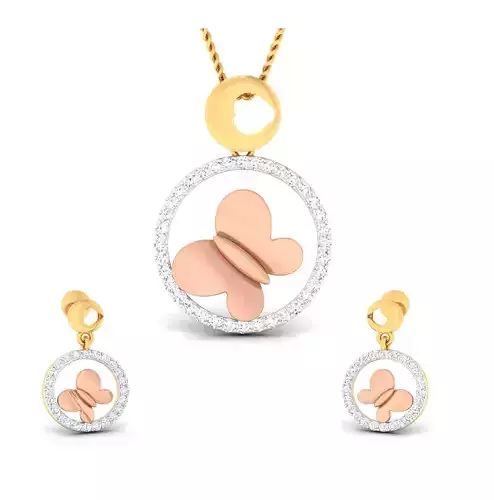 Women pendant-earrings set 3dm mgx render detail 3D print model 3D print model