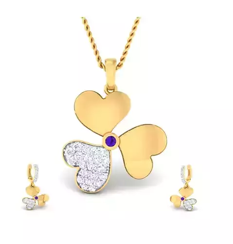 Women pendant-earrings set 3dm mgx render detail 3D print model