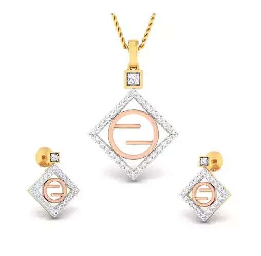 Women pendant-earrings set 3dm mgx render detail 3D print model