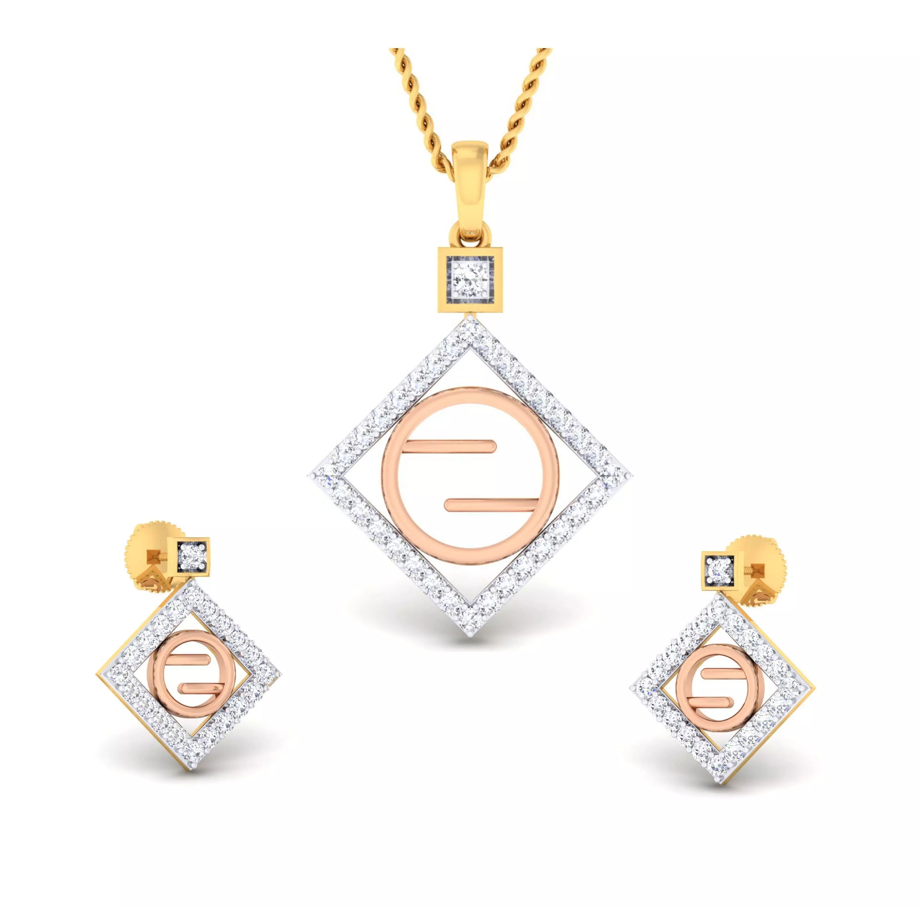 Women pendant-earrings set 3dm mgx render detail 3D print model 3D print model_0