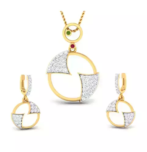 Women pendant-earrings set 3dm mgx render detail 3D print model