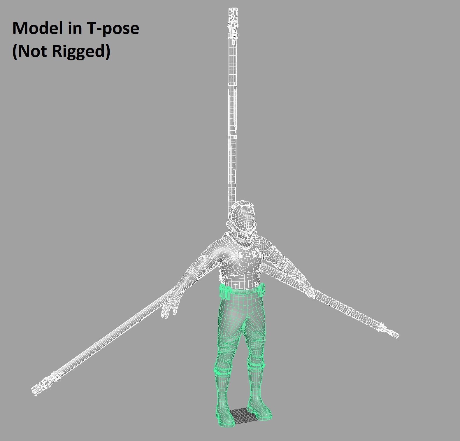 Explorer man in space suit Low-poly 3D model_9