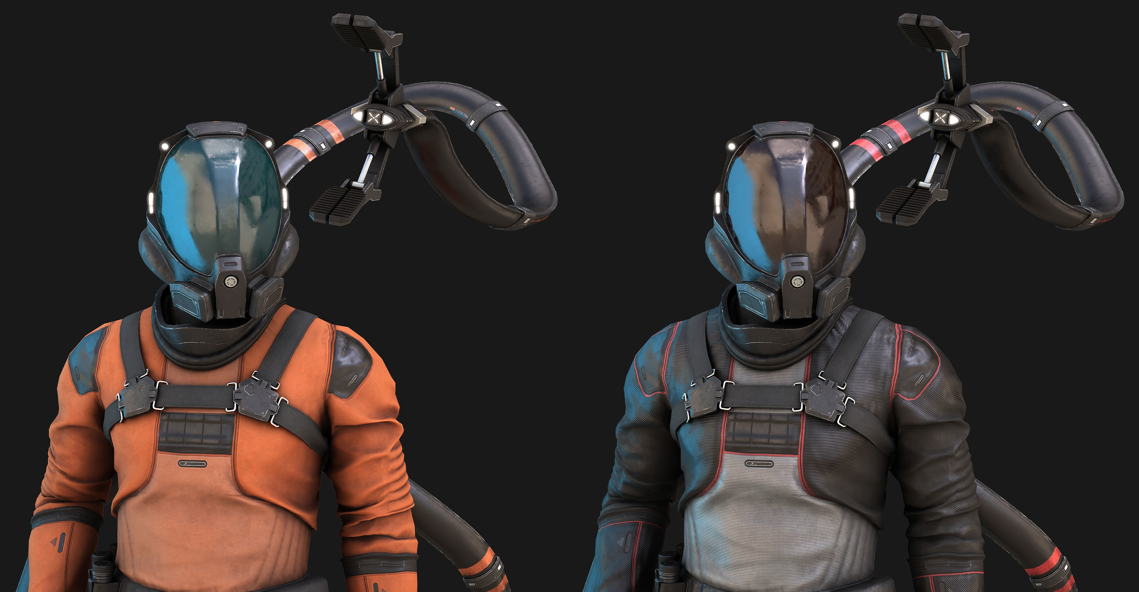 Explorer man in space suit Low-poly 3D model_4