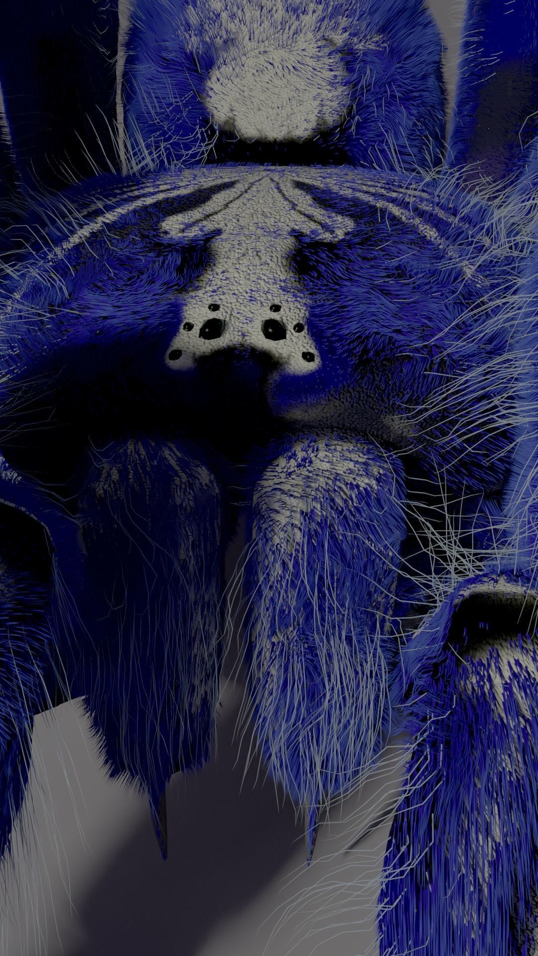 Freaky blue spider Low-poly 3D model_3