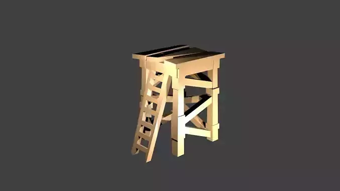 Low poly Clash Of Clans Archer tower