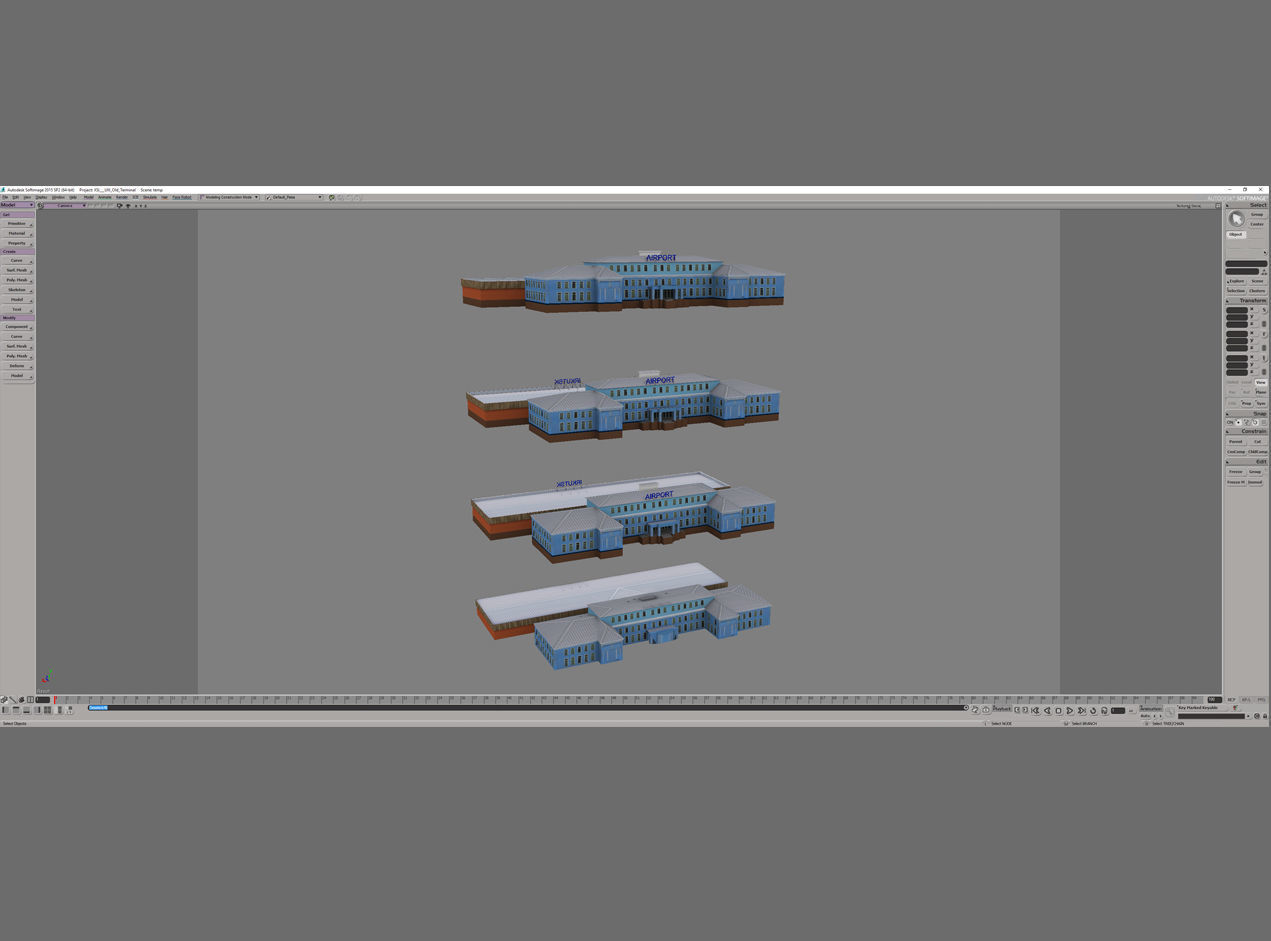 Airport Terminal UIII Old Terminal Low-poly 3D model_16