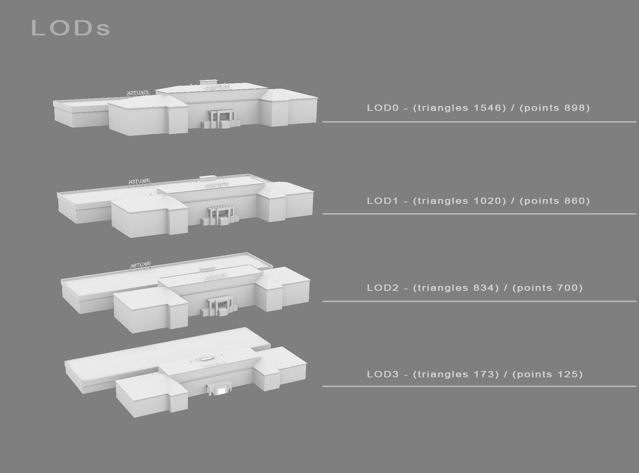 Airport Terminal UIII Old Terminal Low-poly 3D model_18