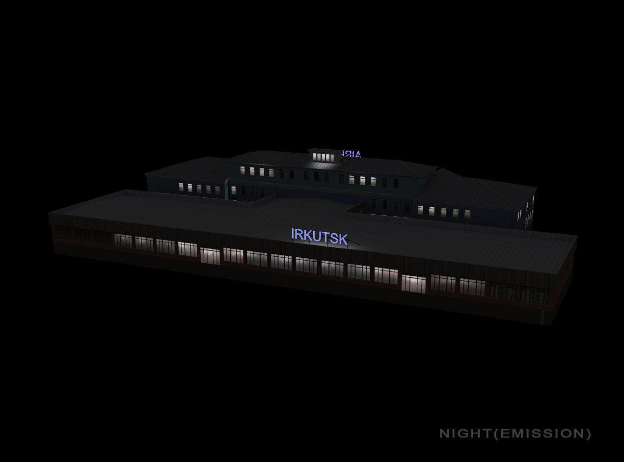 Airport Terminal UIII Old Terminal Low-poly 3D model_15