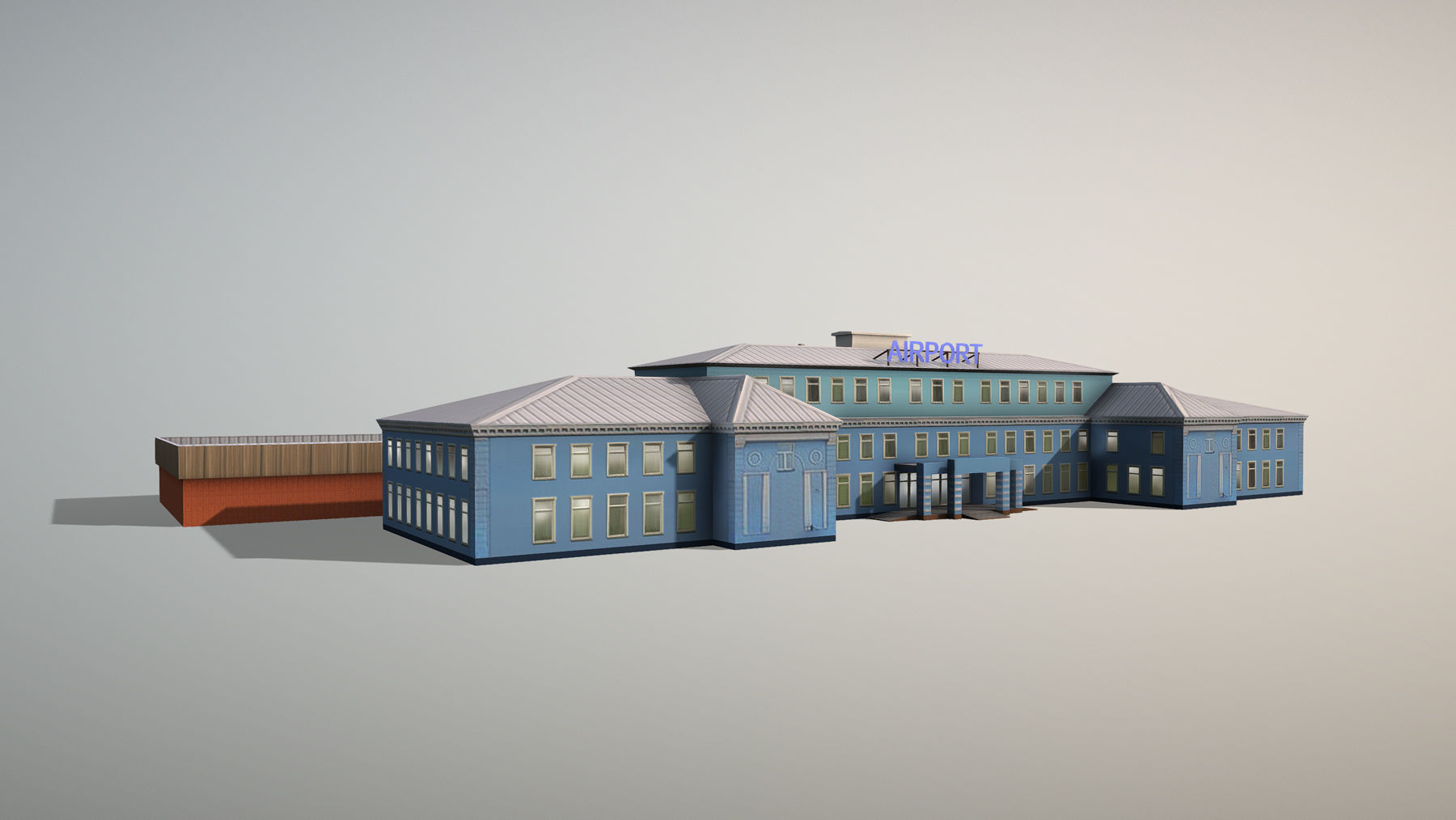 Airport Terminal UIII Old Terminal Low-poly 3D model_8