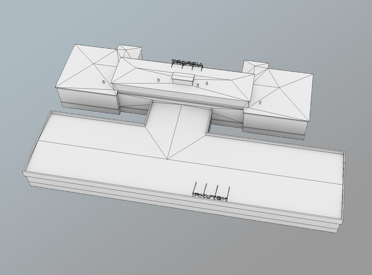 Airport Terminal UIII Old Terminal Low-poly 3D model_12