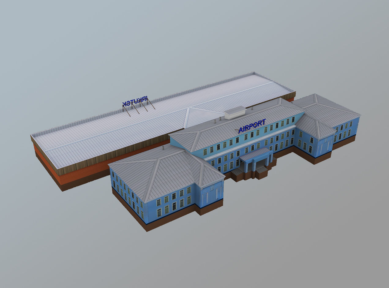 Airport Terminal UIII Old Terminal Low-poly 3D model_4