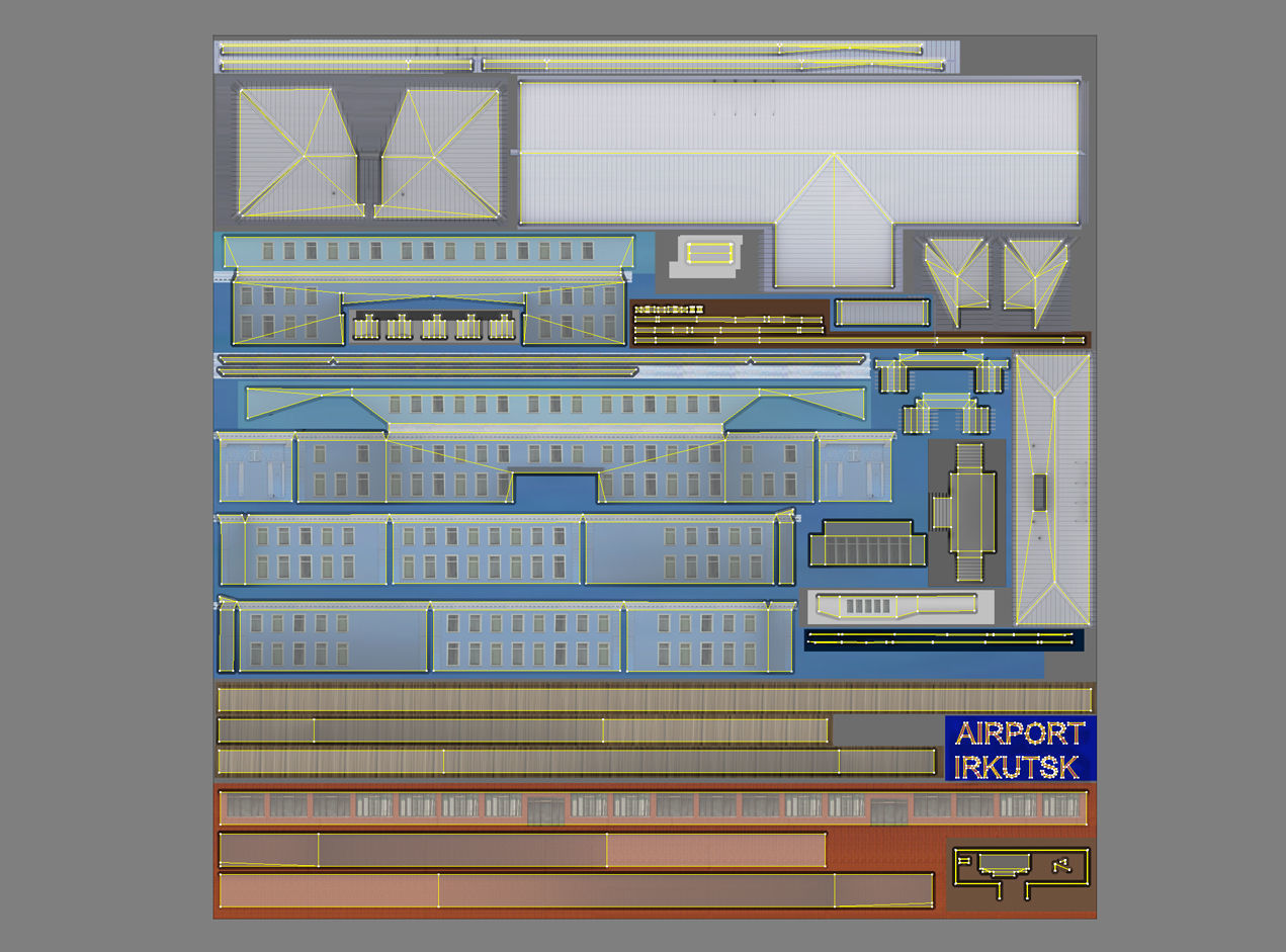 Airport Terminal UIII Old Terminal Low-poly 3D model_17