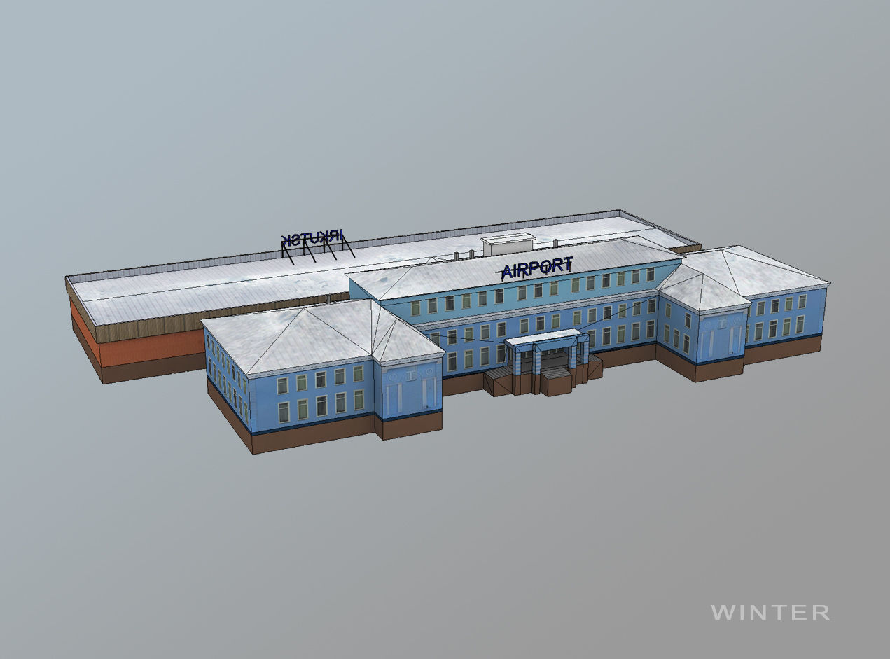 Airport Terminal UIII Old Terminal Low-poly 3D model_13