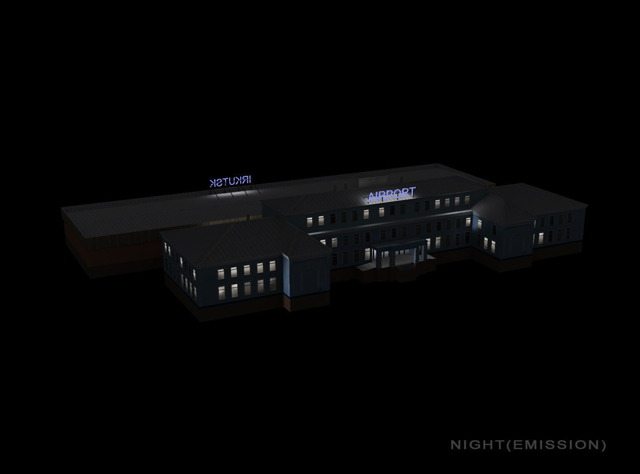 Airport Terminal UIII Old Terminal Low-poly 3D model_14