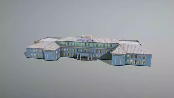 Airport Terminal UIII Old Terminal Low-poly 3D model