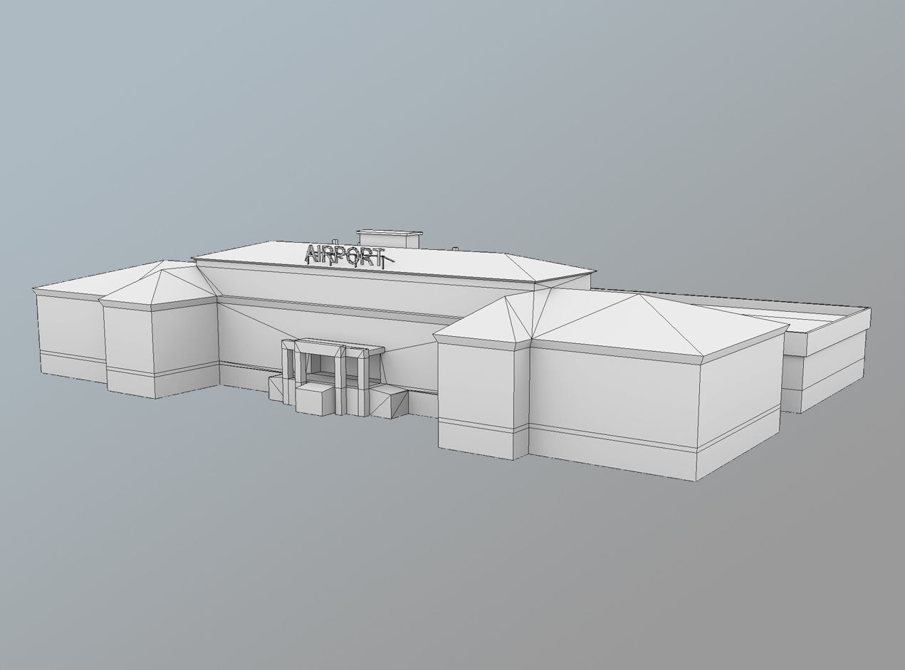 Airport Terminal UIII Old Terminal Low-poly 3D model_11
