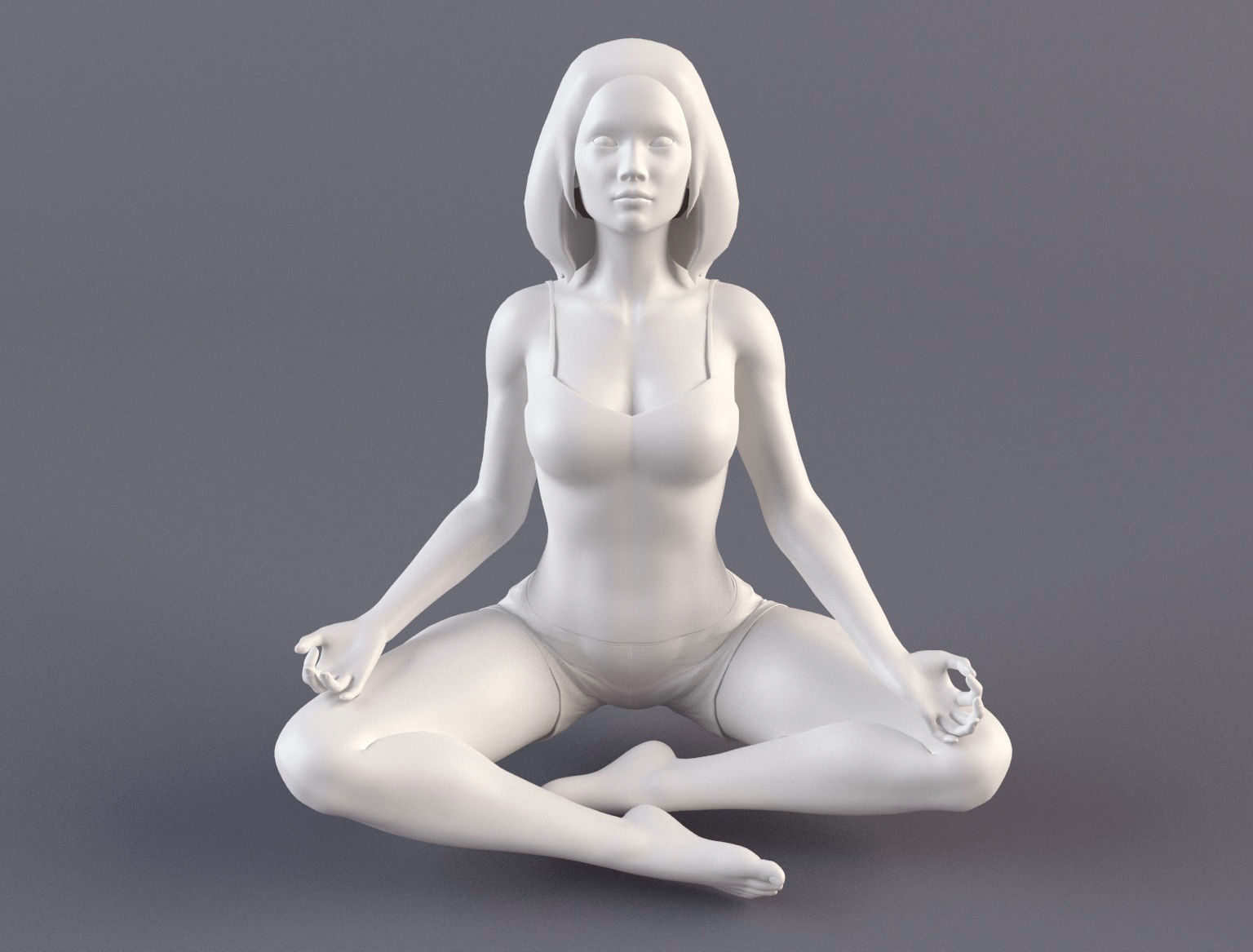Woman 2 STL in yoga pose 3D print model_2
