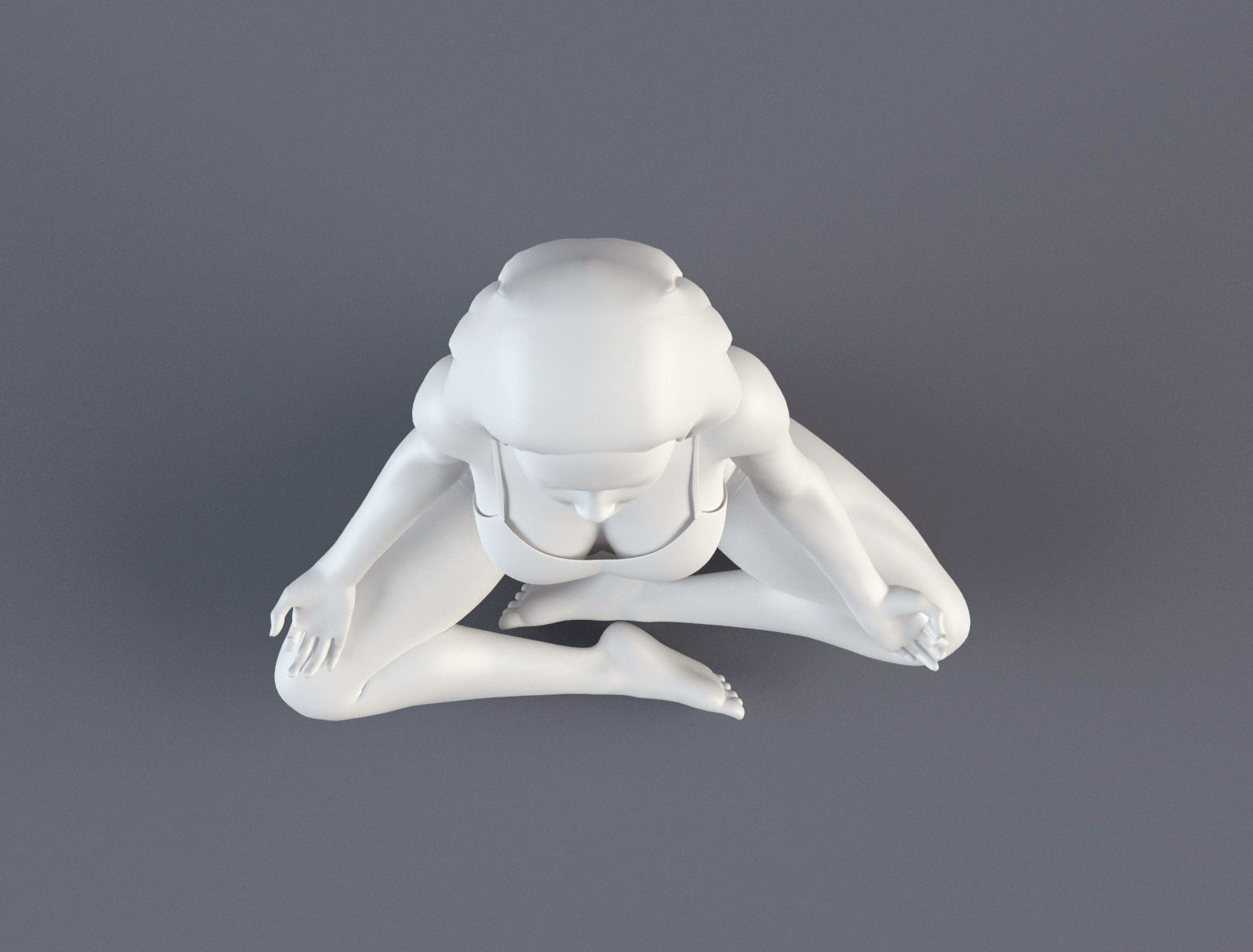 Woman 2 STL in yoga pose 3D print model_3