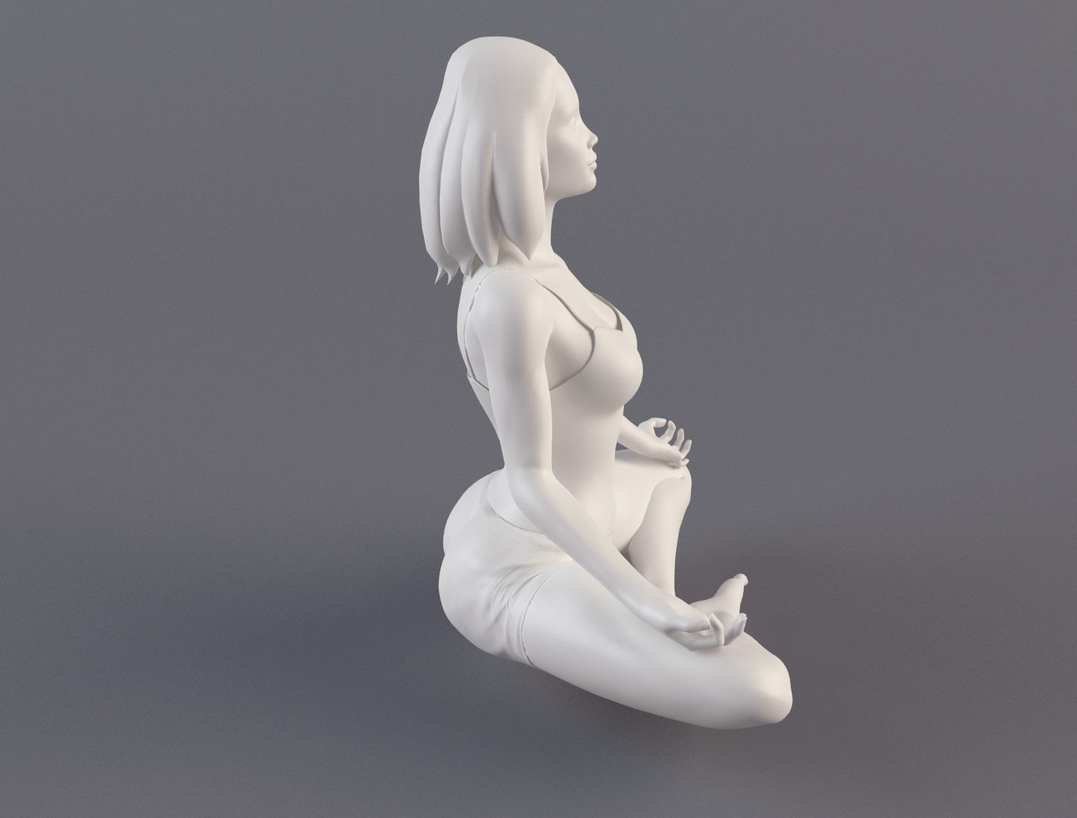 Woman 2 STL in yoga pose 3D print model_4