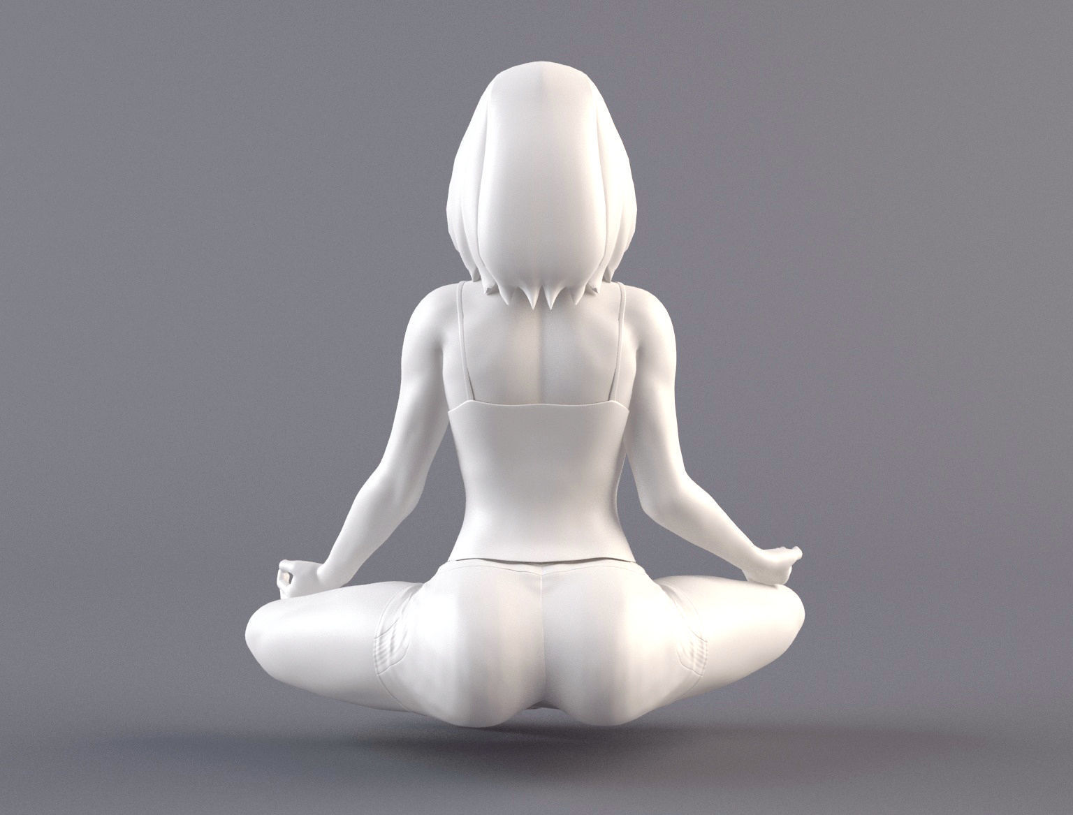 Woman 2 STL in yoga pose 3D print model_5
