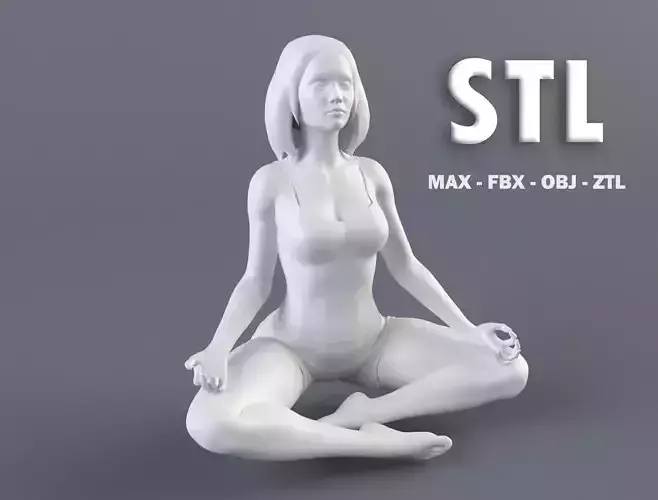 Woman 2 STL in yoga pose