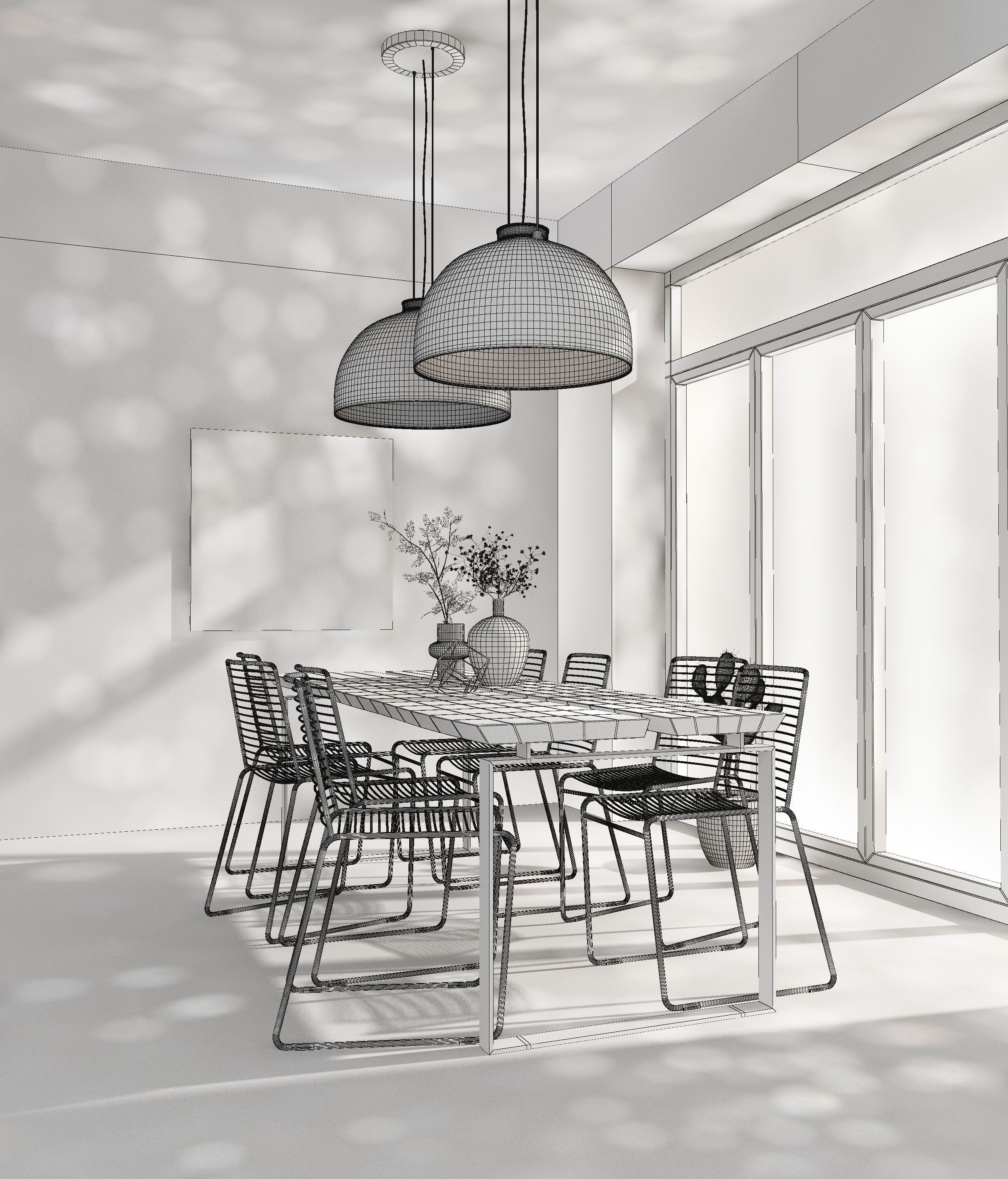 Dining Table 3D model_6