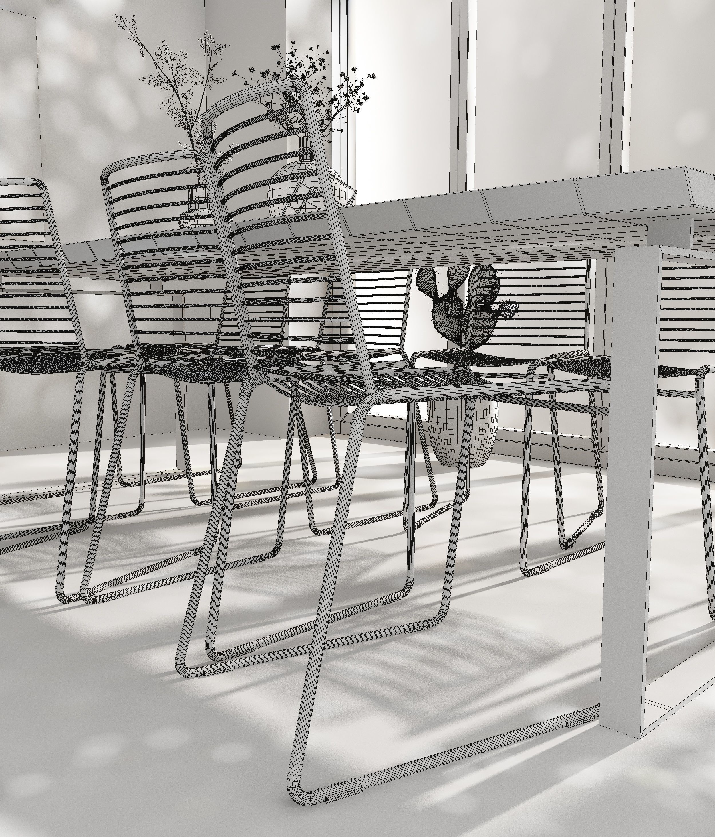 Dining Table 3D model_7