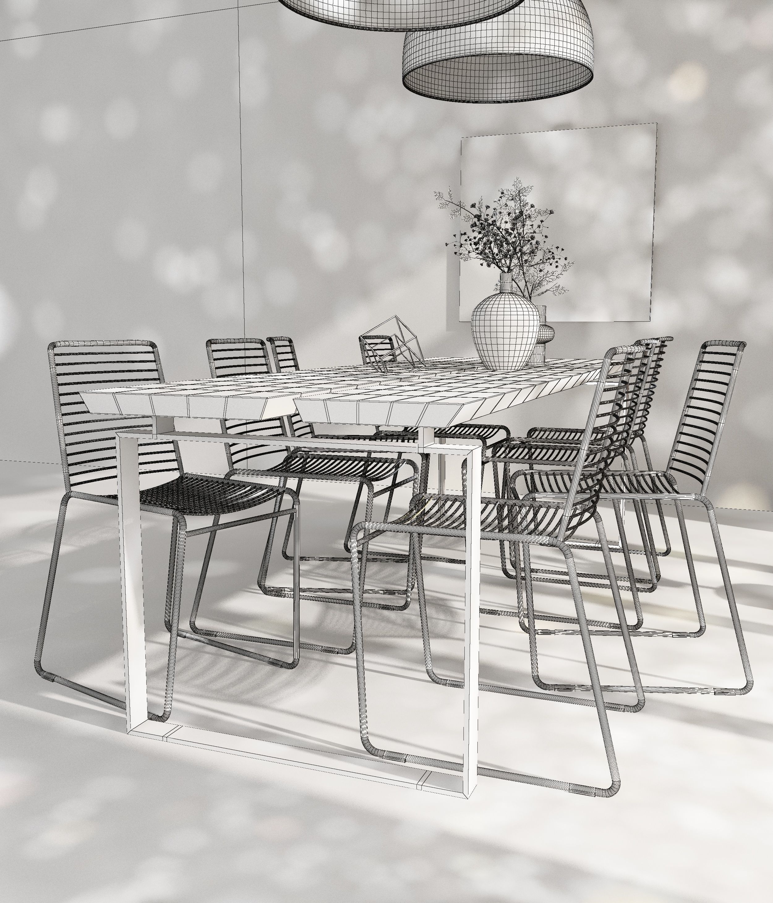 Dining Table 3D model_8