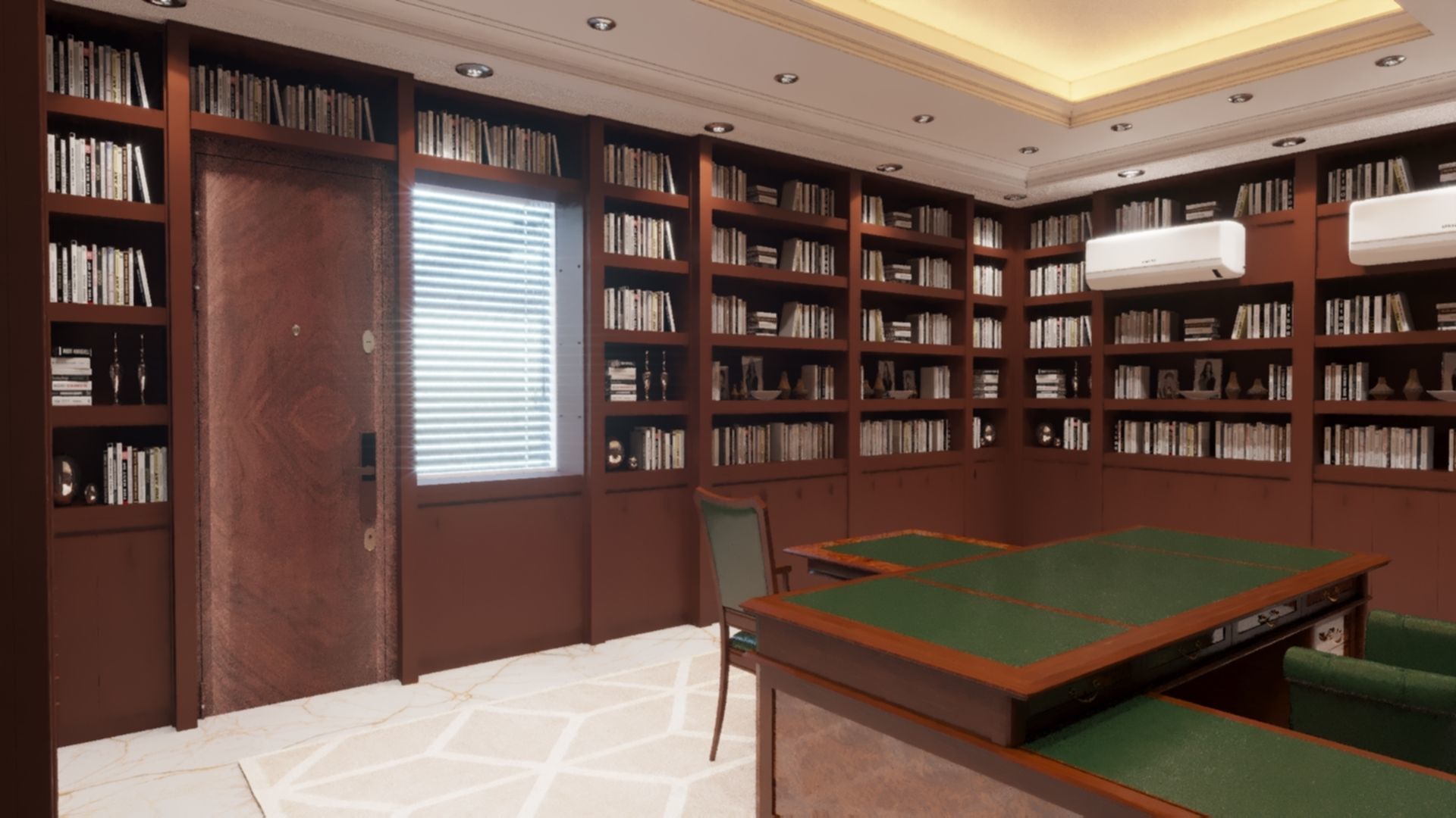 office scene and books - corona 3D print model_1